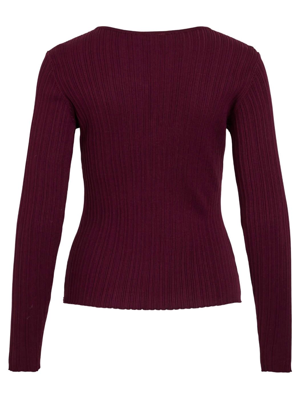 Jersey Vila Nelly granate detalle dorado para mujer