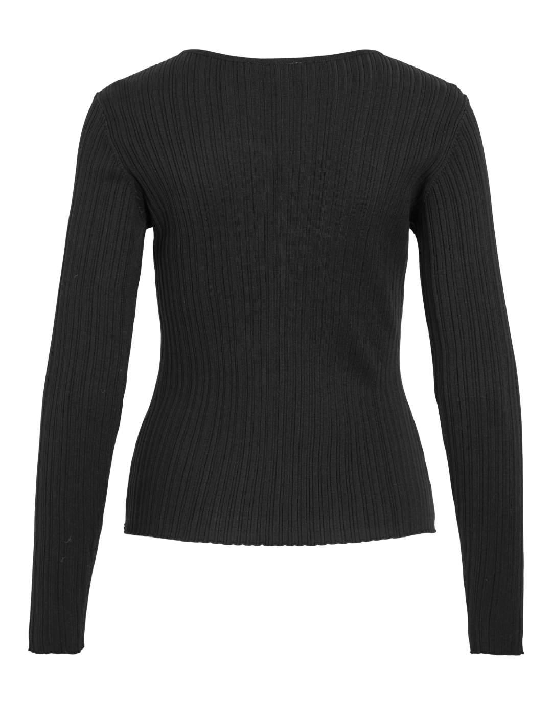 Jersey Vila Nelly negro detalle broche dorado para mujer