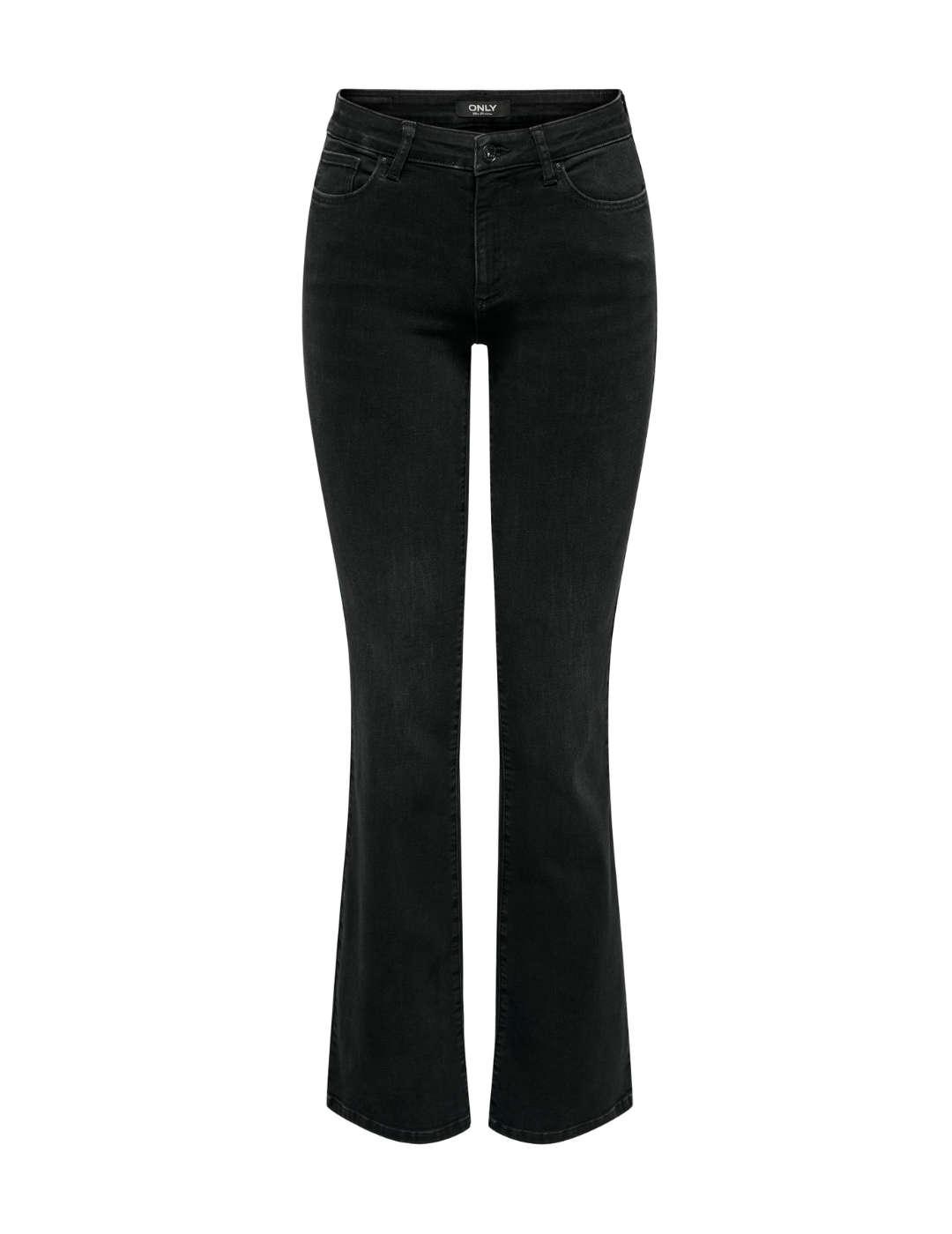 Pantalón vaquero Only Lann negro flared para mujer