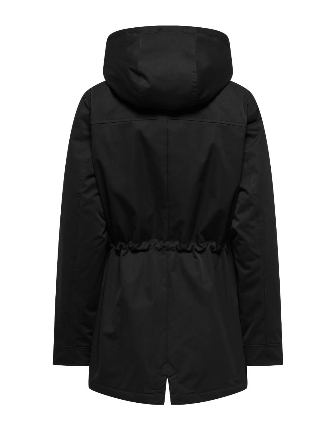 Chaqueta Only Hannover negra con capucha acolchada de mujer