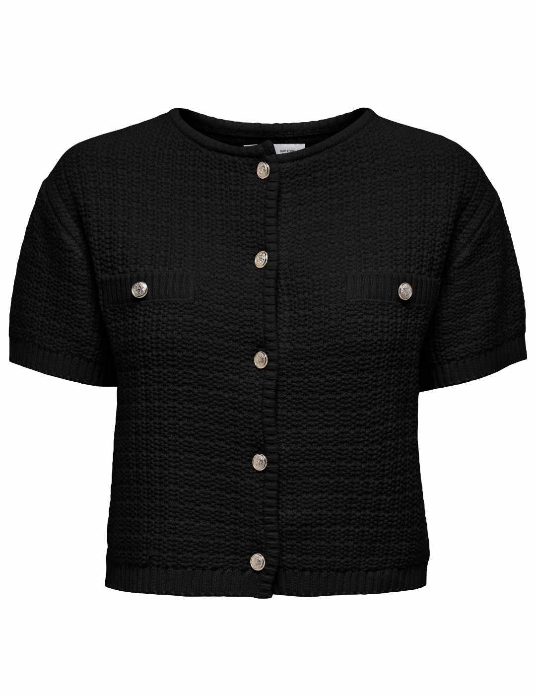 Cárdigan Only Kiel botones negra manga corta de mujer