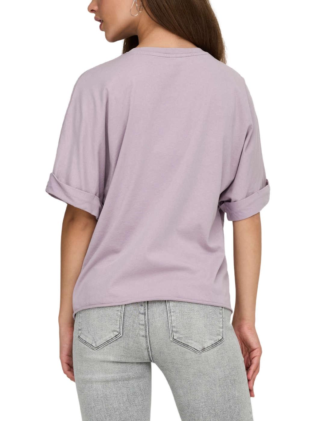 Camiseta Only Lucy lila nirvana manga corta para mujer
