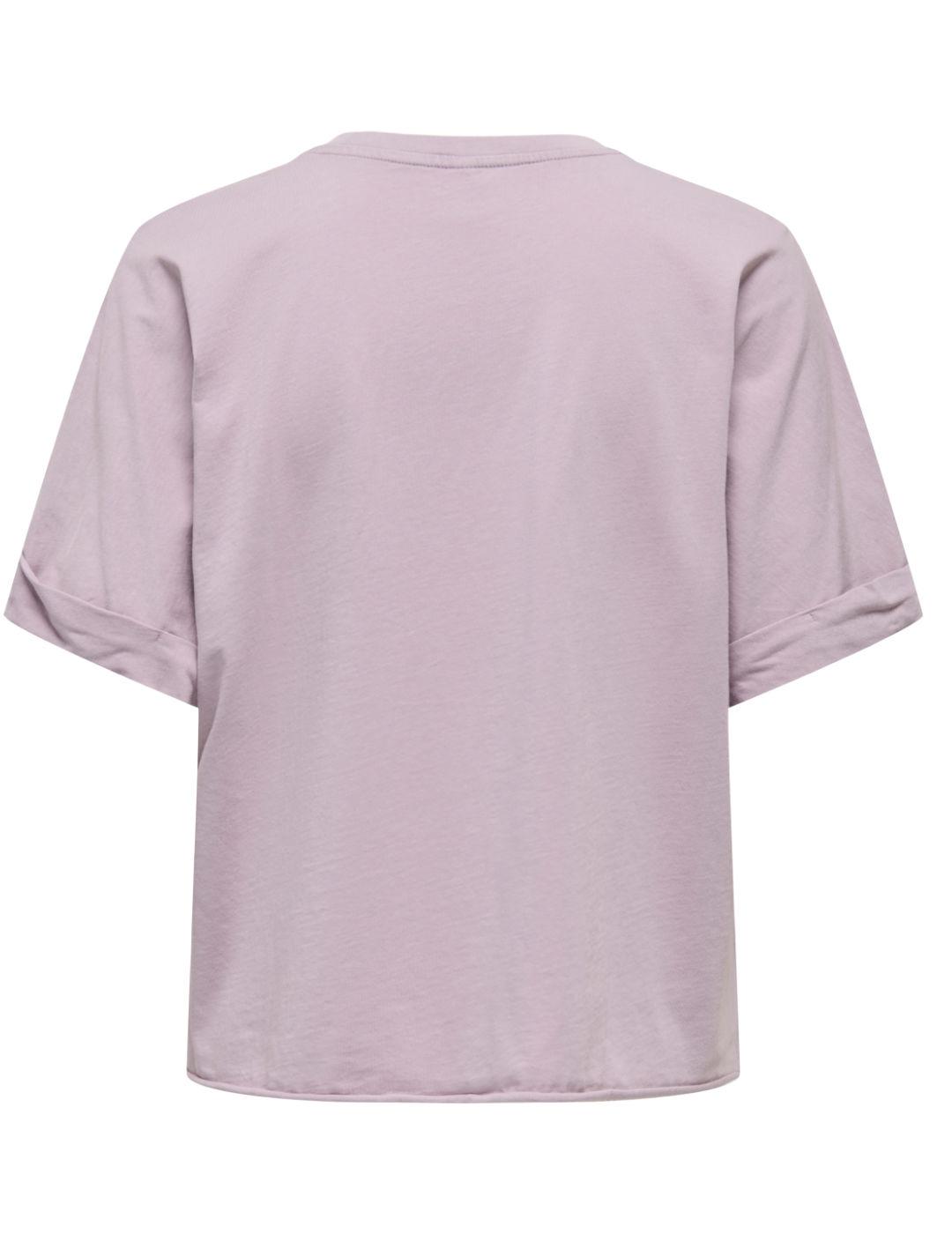 Camiseta Only Lucy lila nirvana manga corta para mujer