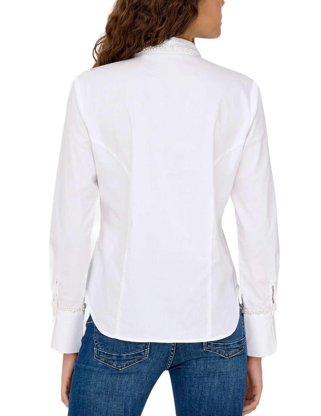 Camisa Only Becs blanca detalle perlas para mujer