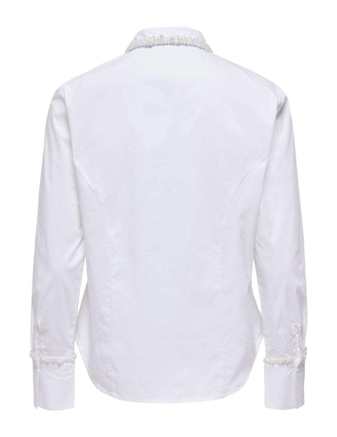 Camisa Only Becs blanca detalle perlas para mujer