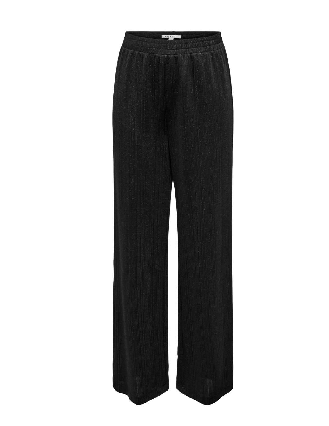 Pantalón Only Lamina wide negro punto brillante de mujer