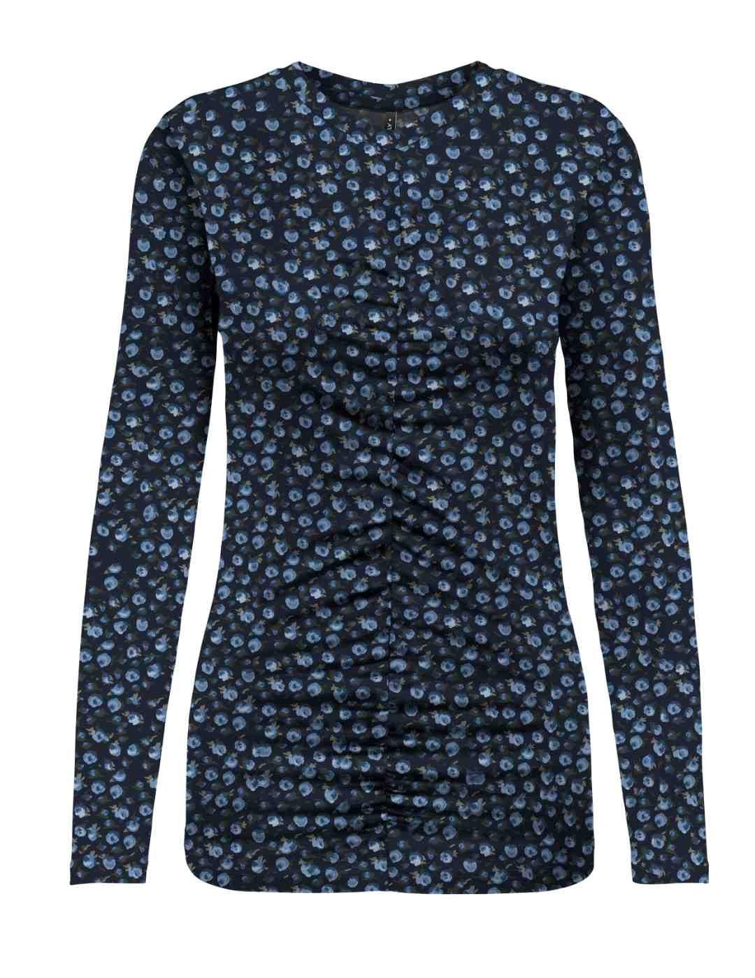 Camiseta Only Kodi flores azules manga larga para mujer