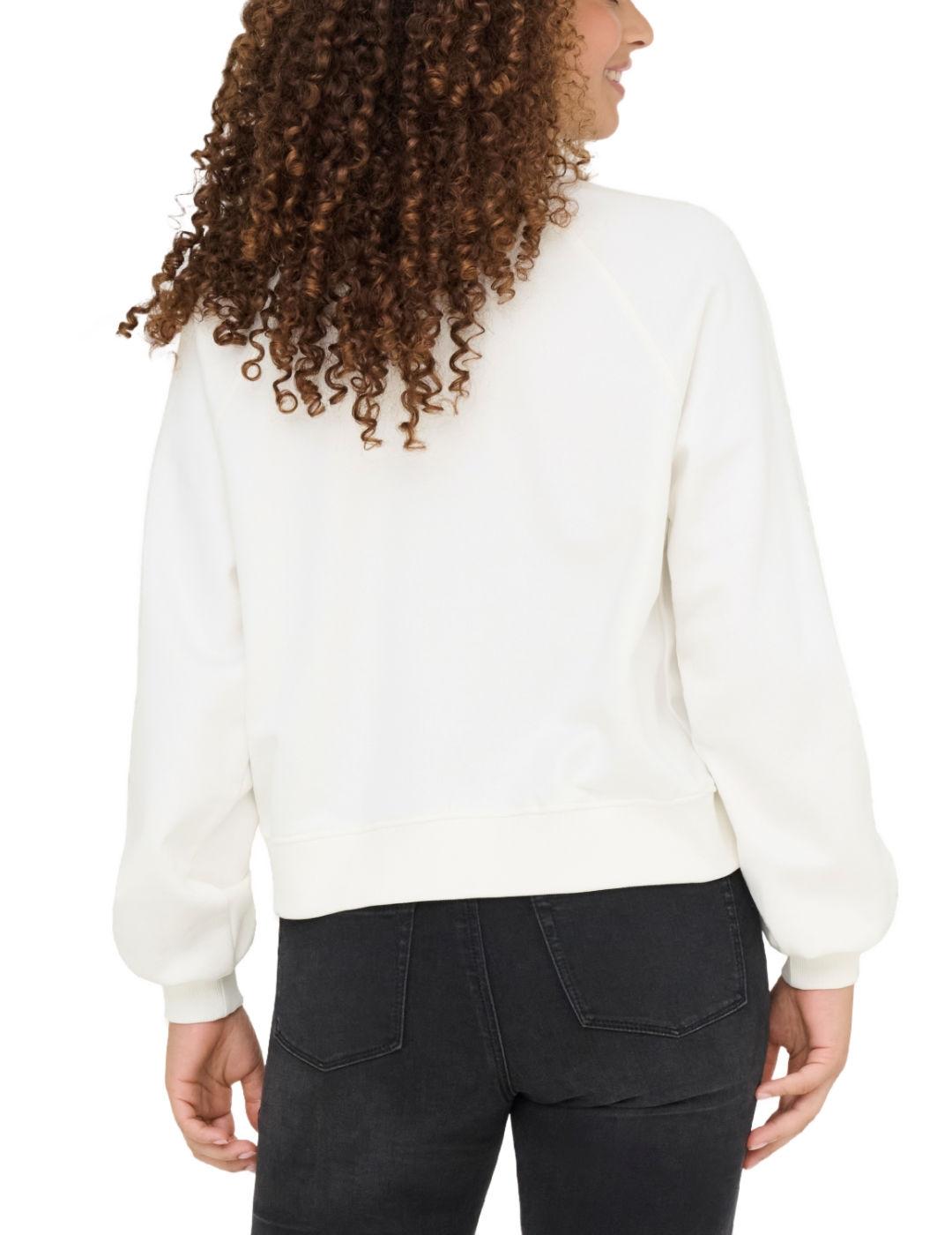 Sudadera Only Labinet blanca silueta en relieve para mujer