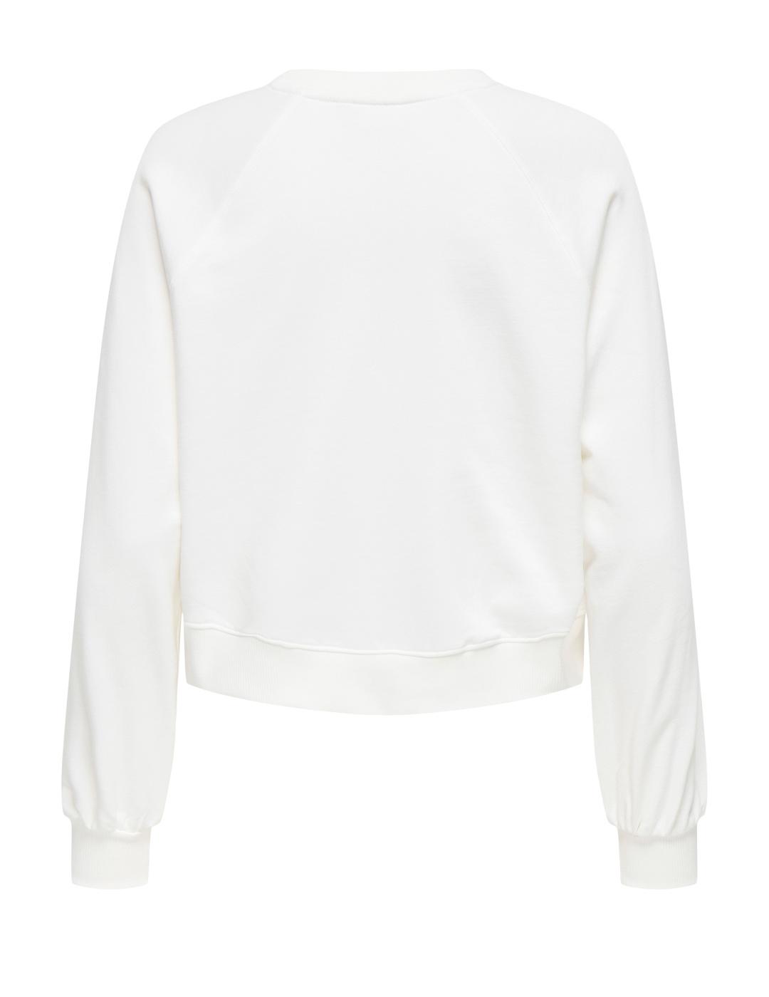 Sudadera Only Labinet blanca silueta en relieve para mujer