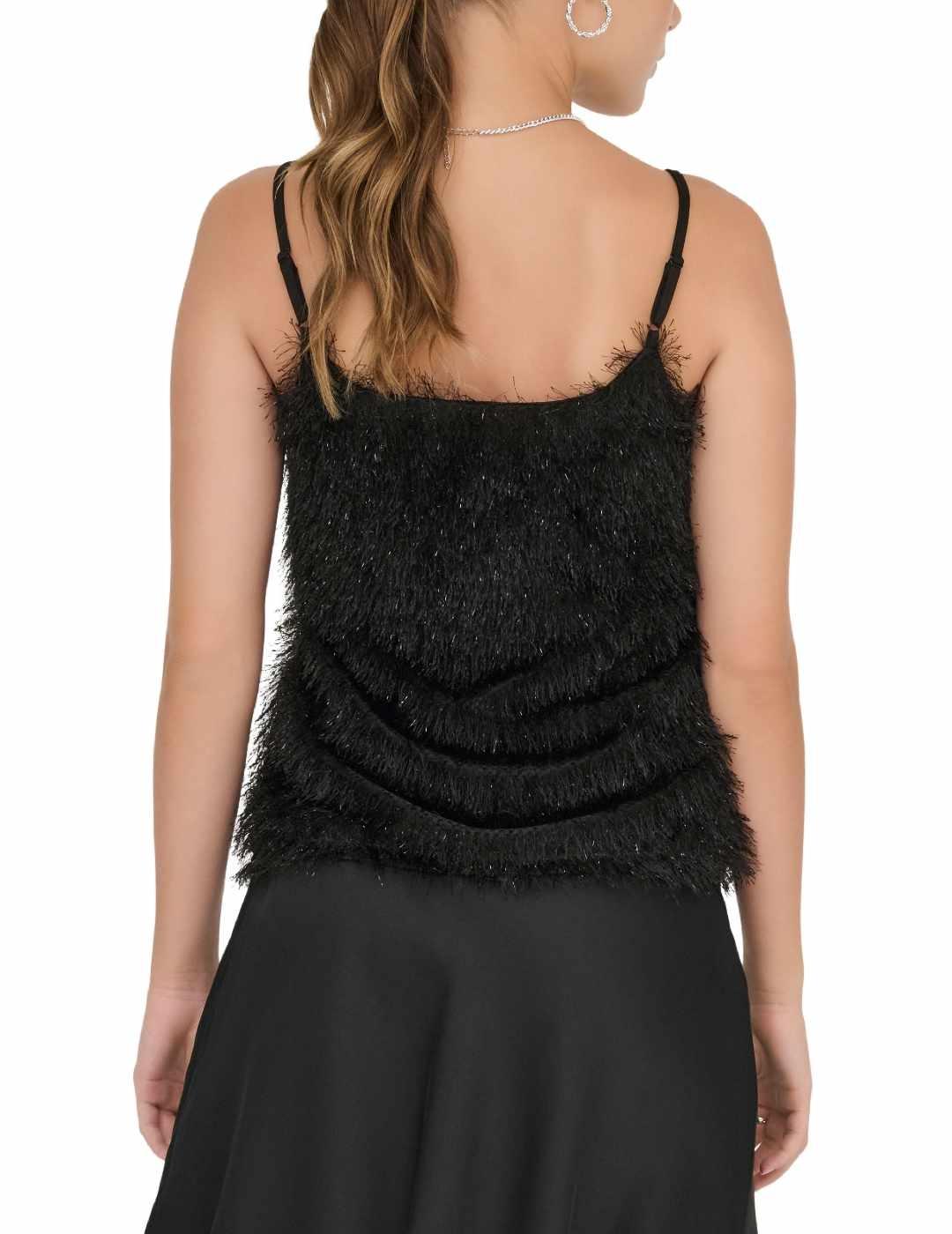 Camiseta Only Lima pelo con brillo de tirantes para mujer