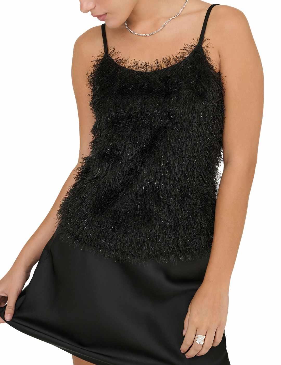 Camiseta Only Lima pelo con brillo de tirantes para mujer