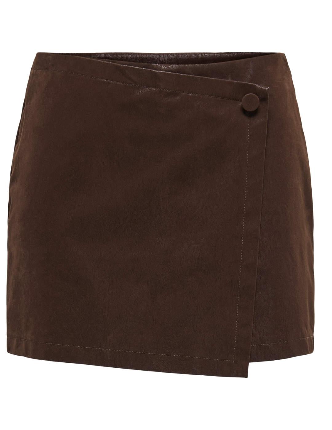 Falda pantalón Only Jona marrón corta para mujer