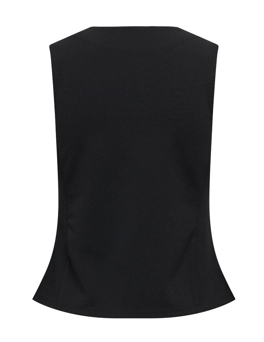 Chaleco Only Sania negro manga sisa para mujer