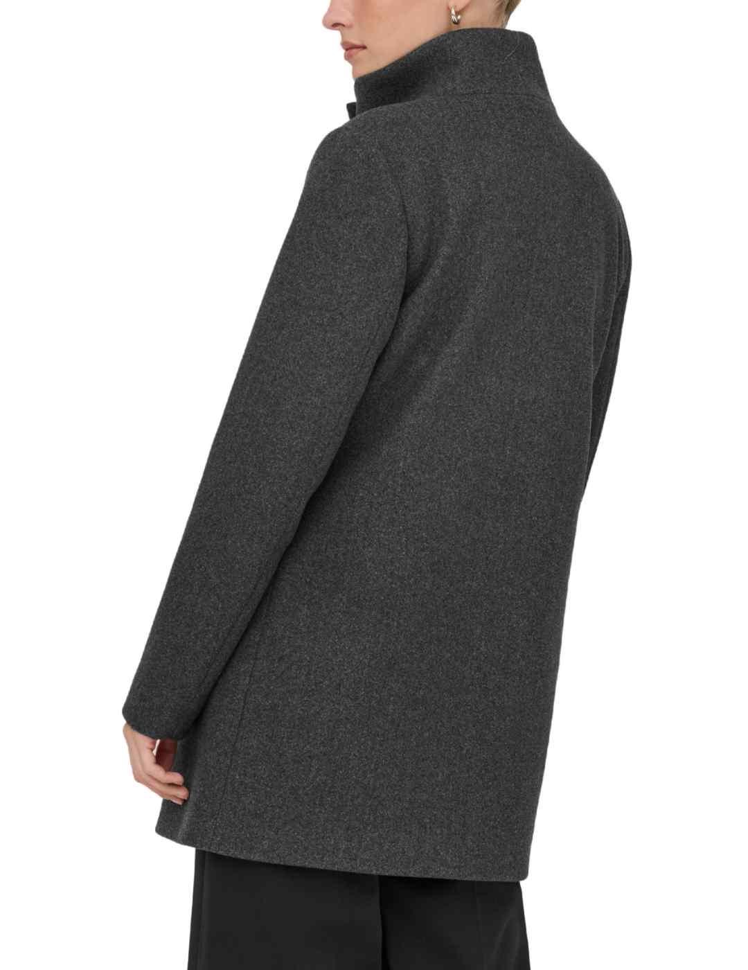 Abrigo Only Blake de paño con cinturón gris de mujer