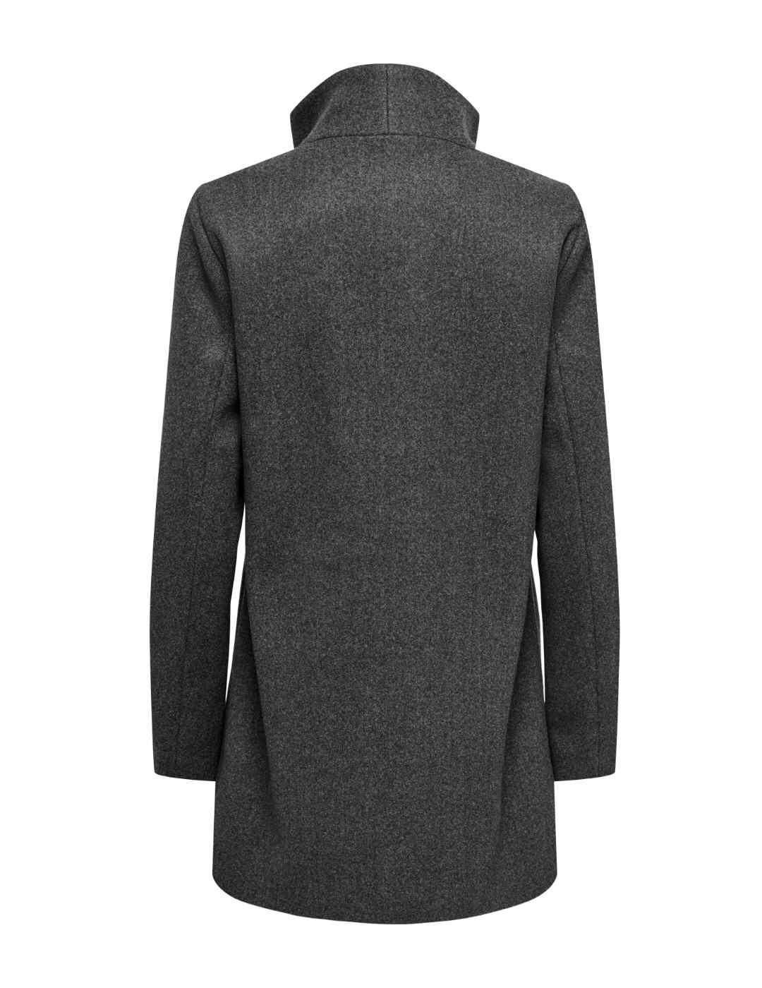 Abrigo Only Blake de paño con cinturón gris de mujer