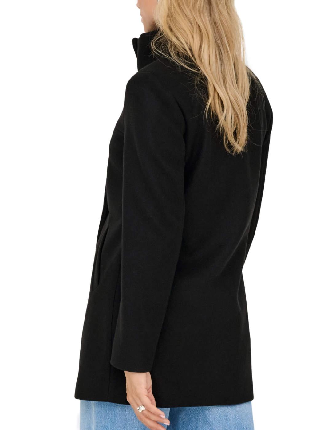 Abrigo Only Blake negro paño afieltrado para mujer