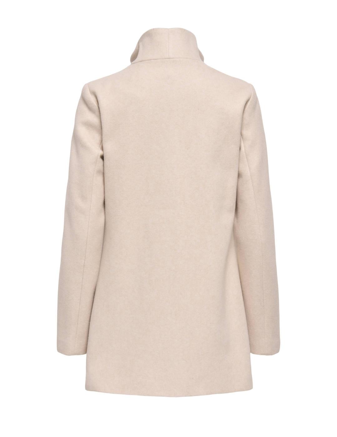 Abrigo Only Blake de paño con cinturón beige claro de mujer