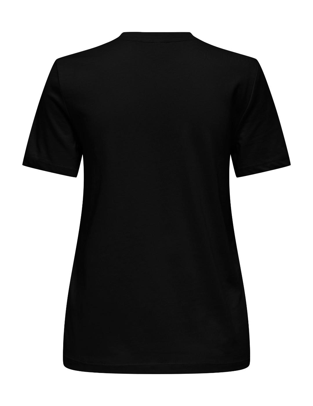 Camiseta Only Emma silueta negra aplique para mujer