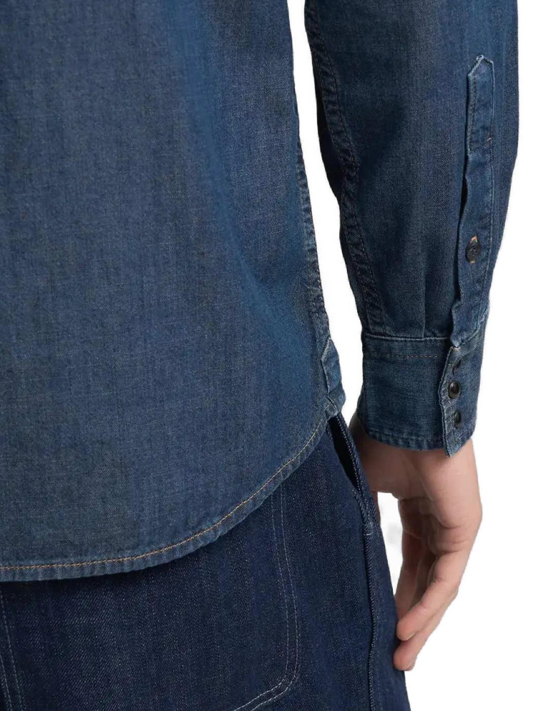 Camisa Replay vaquera azul medio para hombre