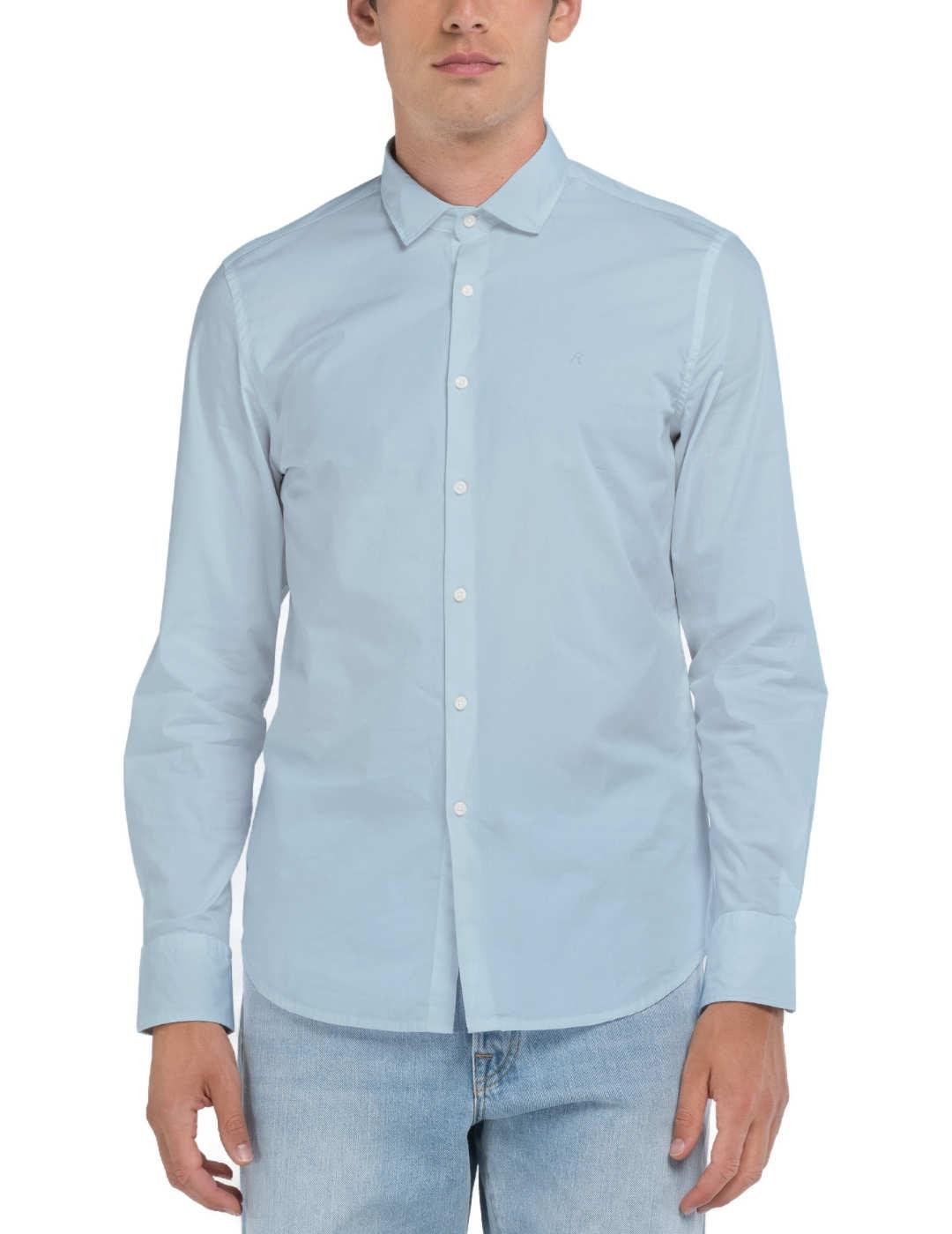 Camisa Replay azul celeste para hombre