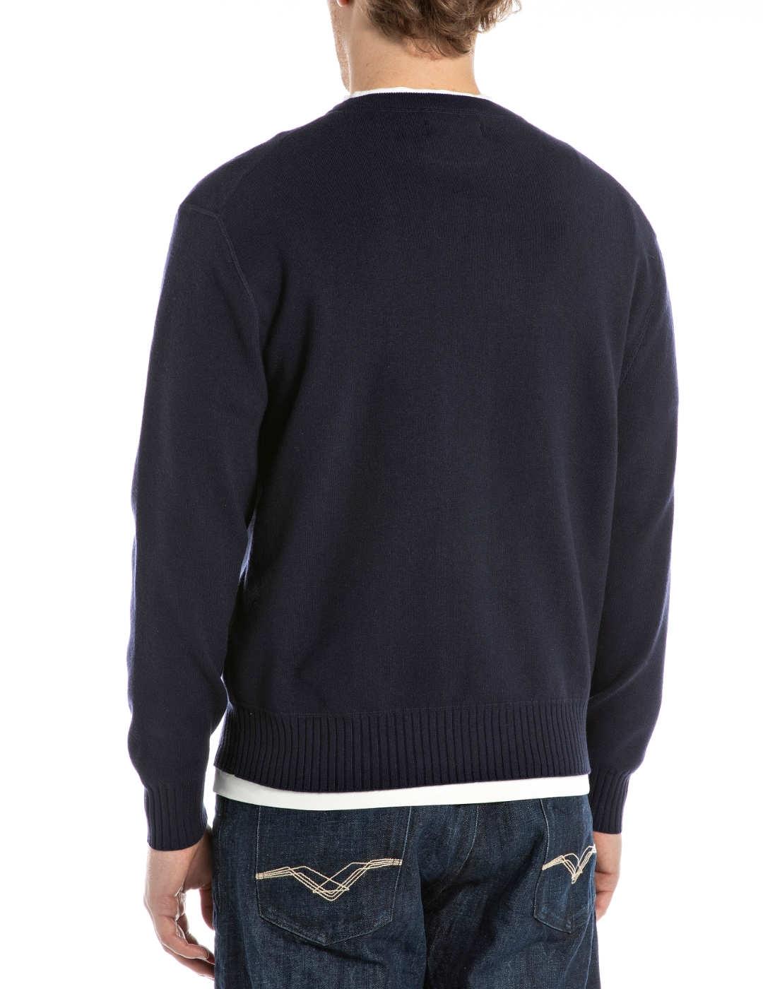 Sudadera Replay azul marino Blue Jeans para hombre