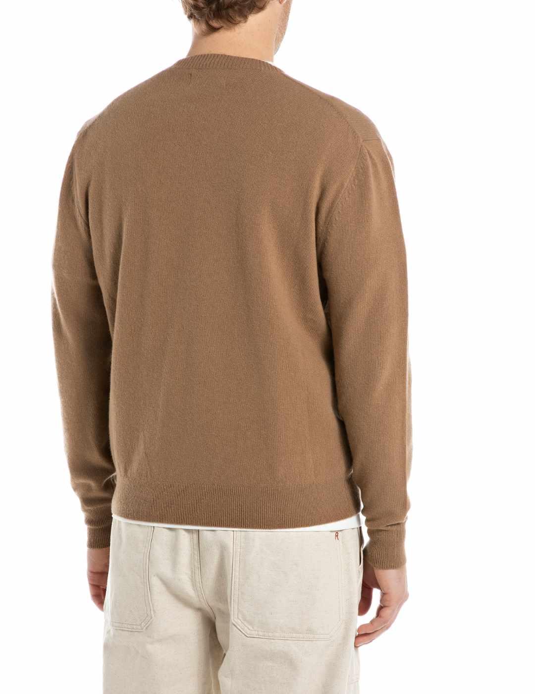 Jersey Replay camel en mezcla de lana para hombre