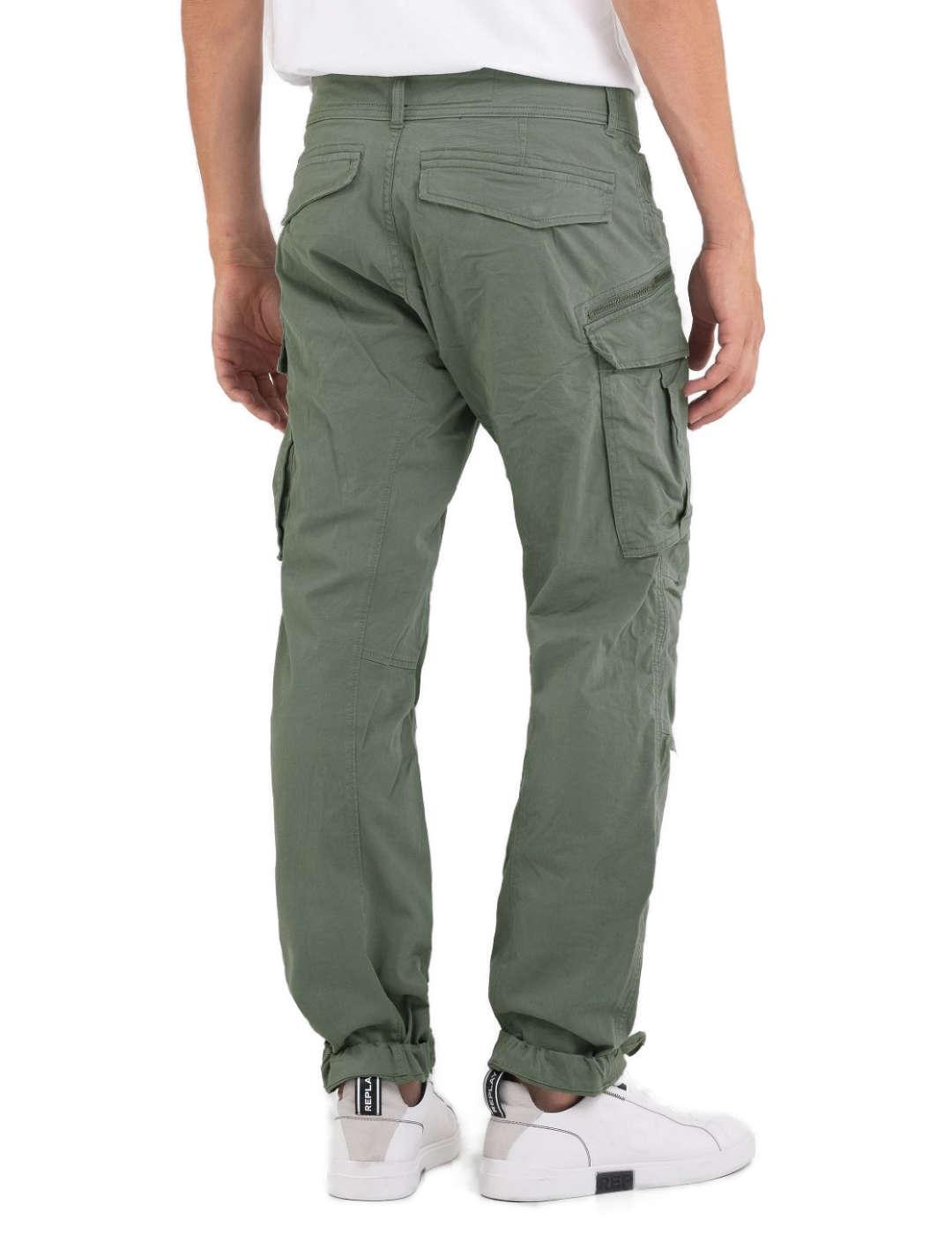 Pantalón Replay Joe 703 verde cargo para hombre