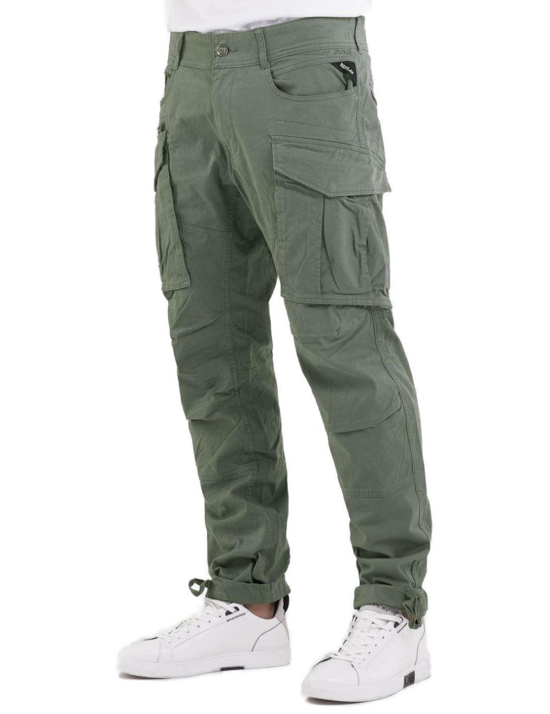 Pantalón Replay Joe 703 verde cargo para hombre