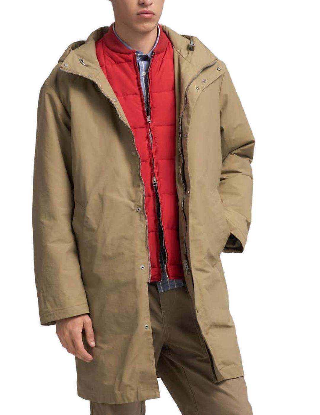 Chaqueta Replay beige larga acolchada para hombre