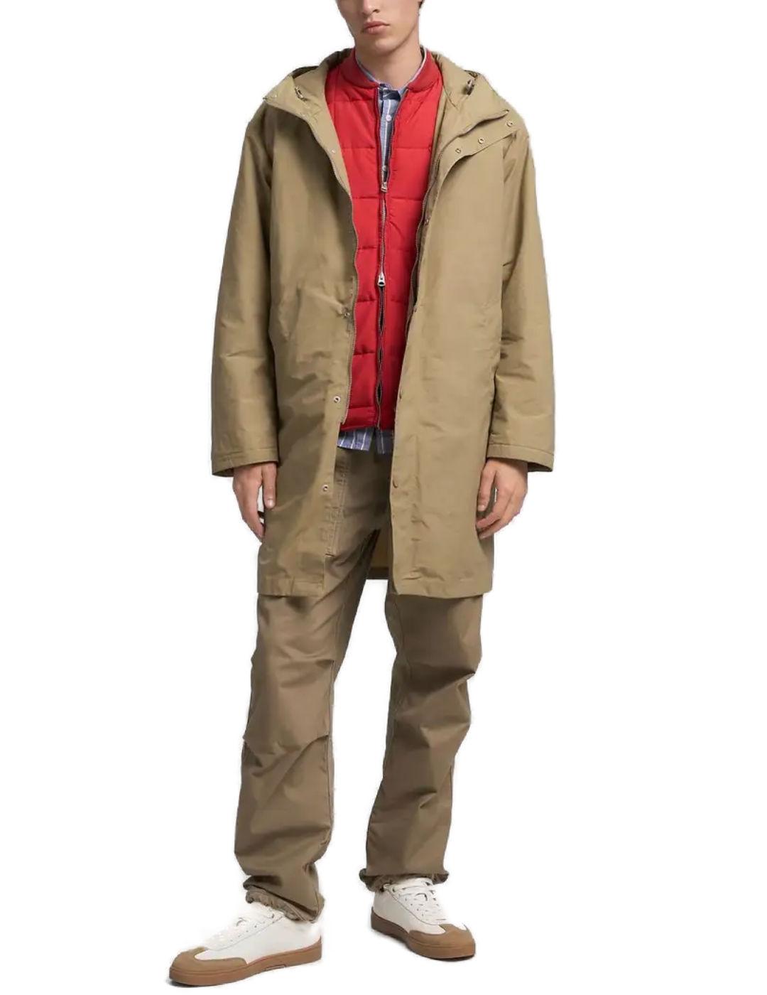 Chaqueta Replay beige larga acolchada para hombre