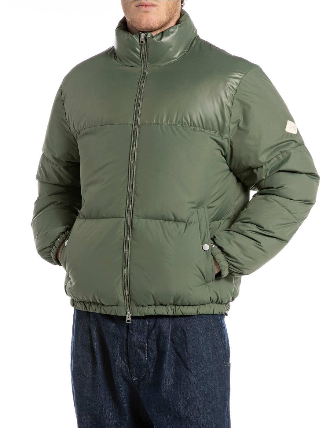 Chaqueta Replay verde acolchada manga larga para hombre