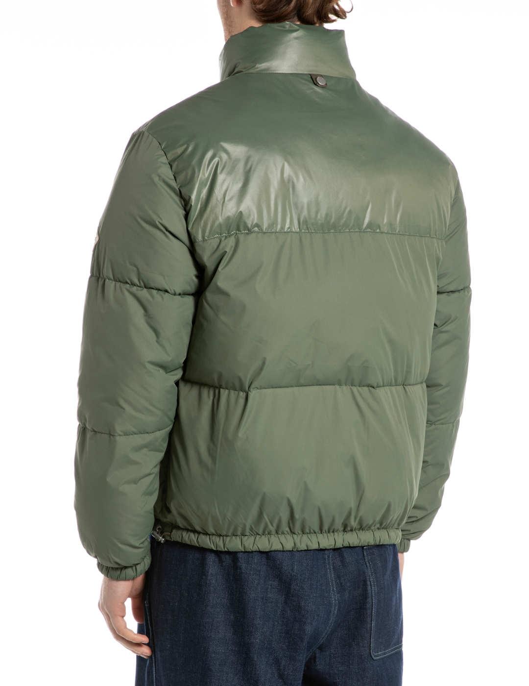 Chaqueta Replay verde acolchada manga larga para hombre