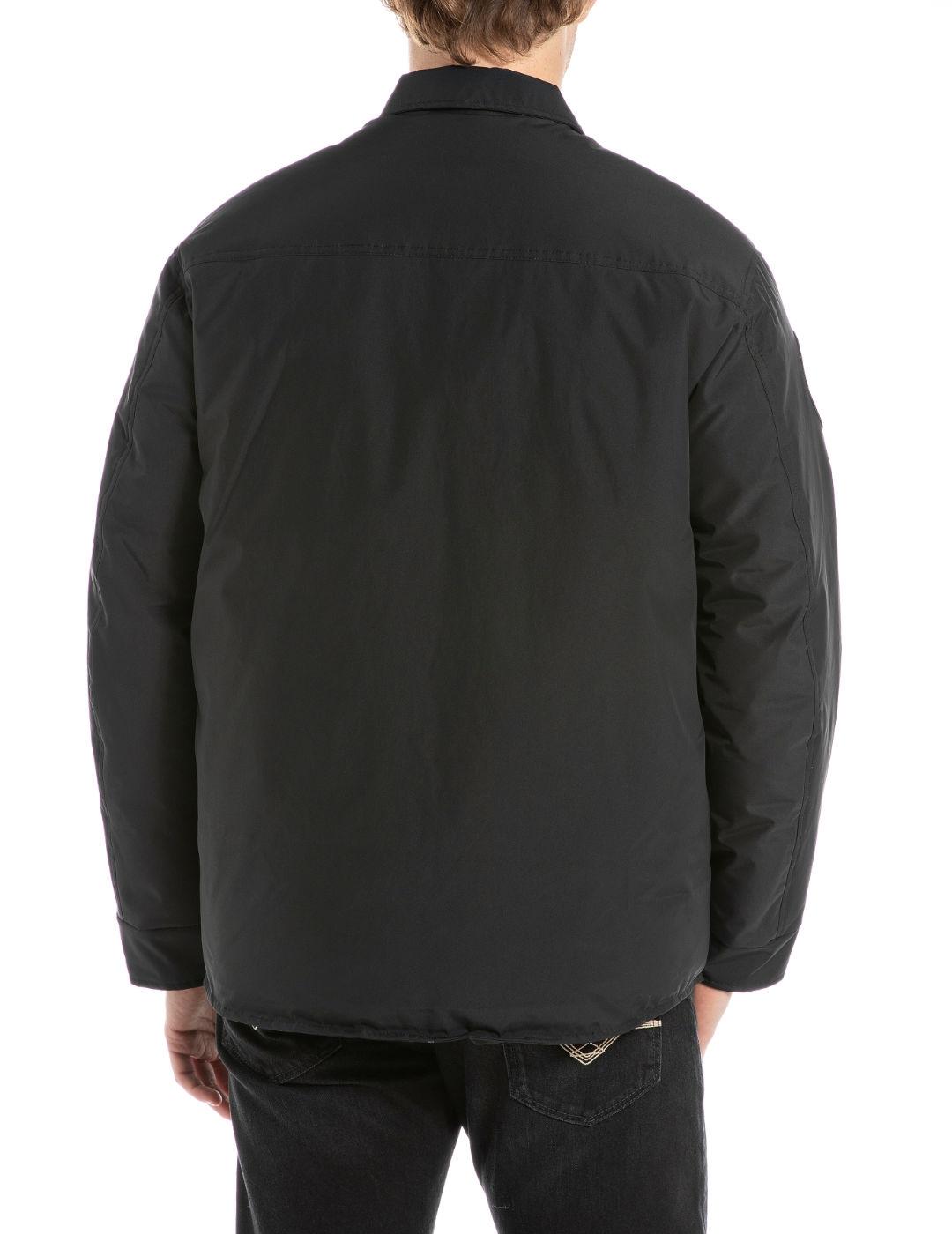 Chaqueta Replay Rider negra con parches para hombre
