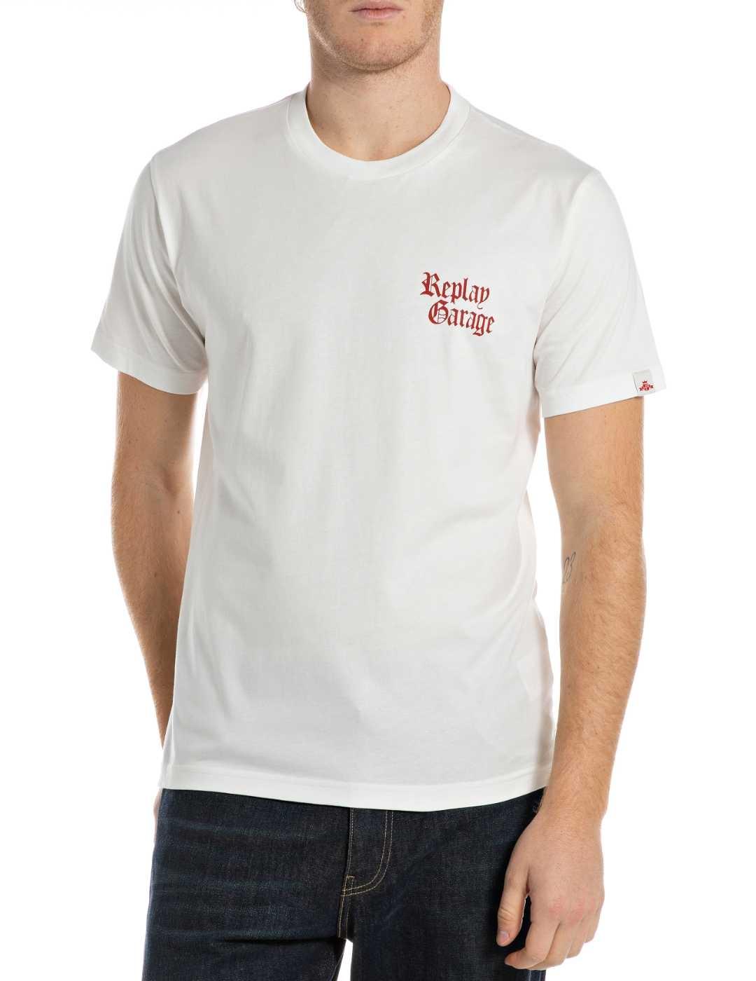 Camiseta Replay blanca manga corta para hombre