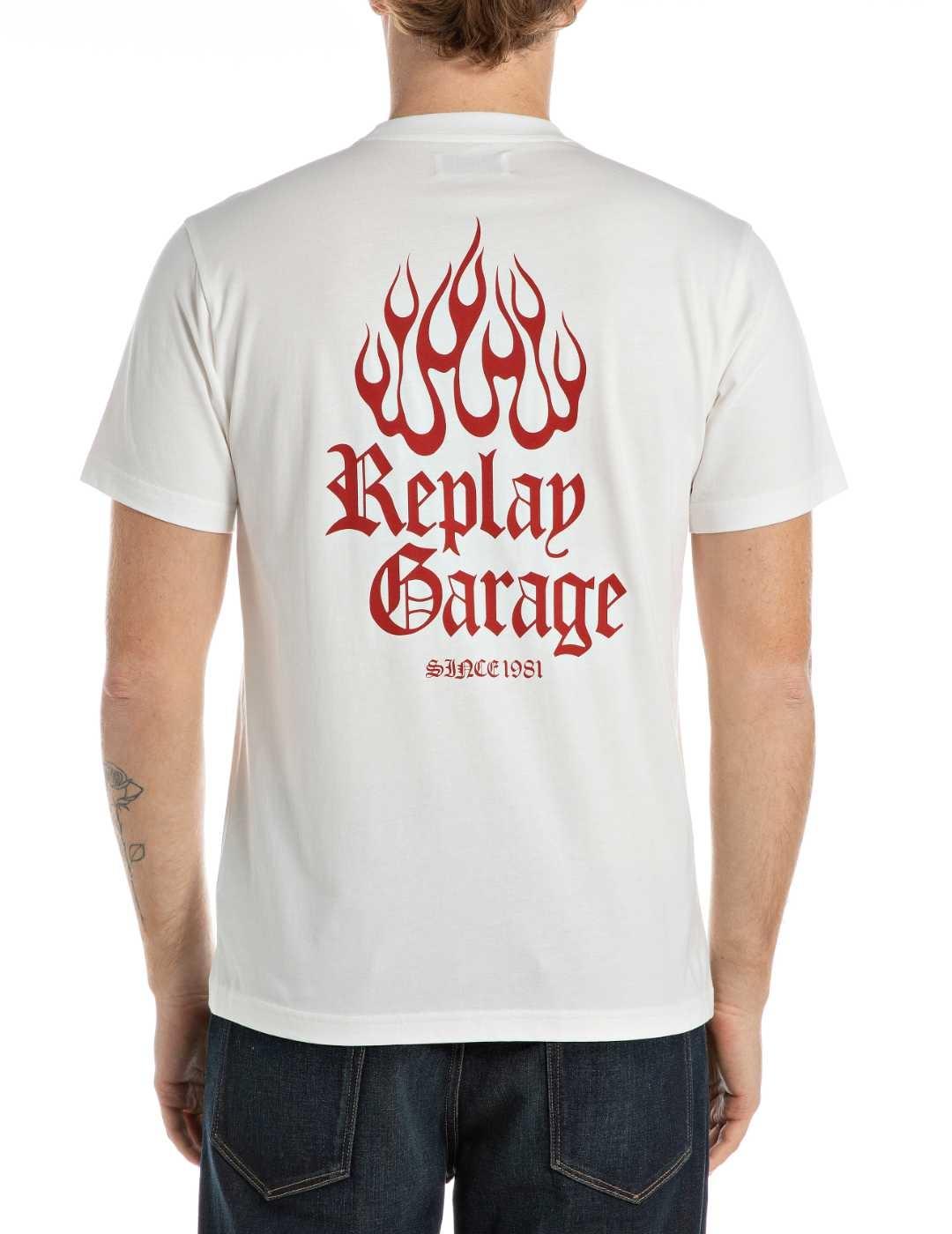Camiseta Replay blanca manga corta para hombre