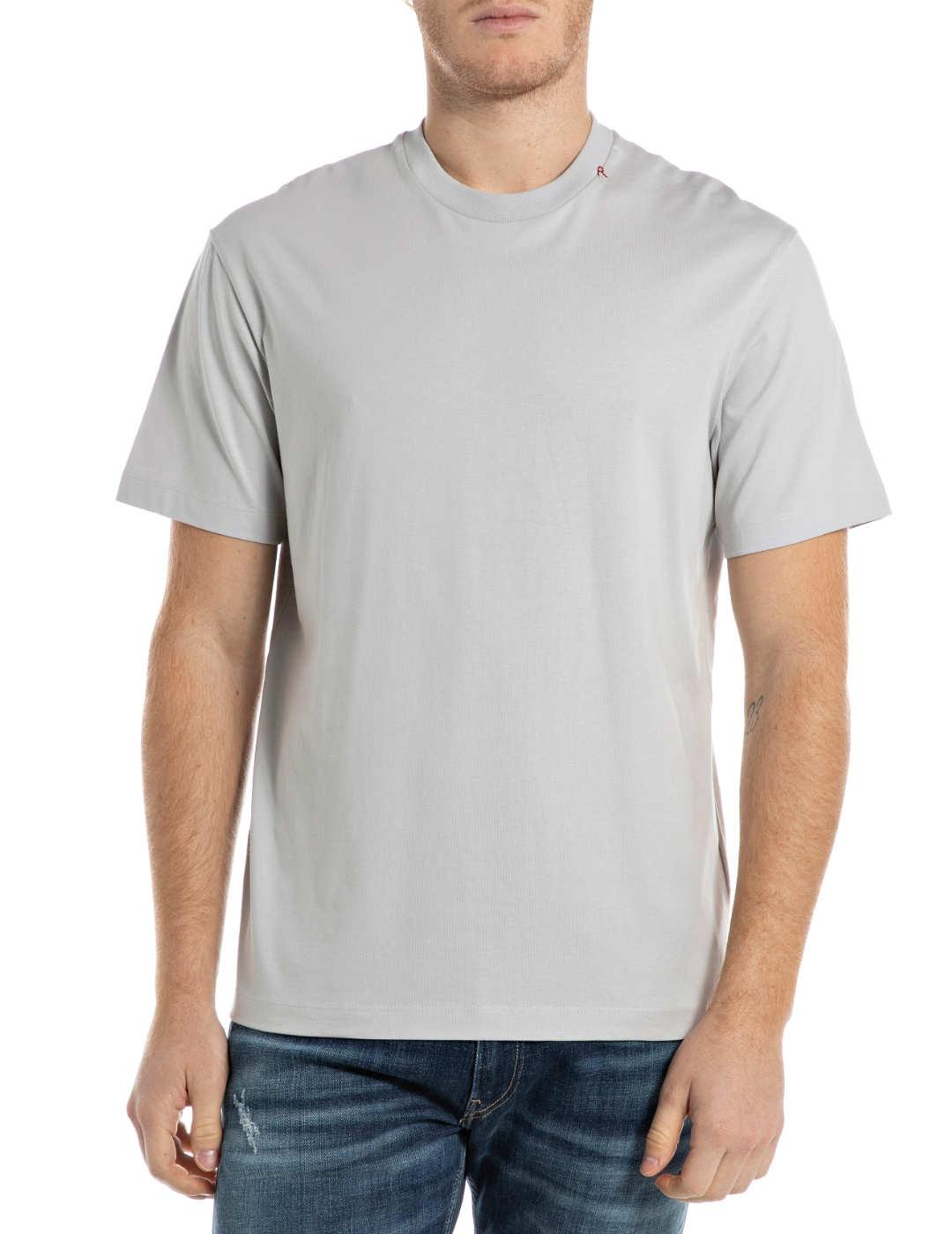 Camiseta Replay gris claro manga corta para hombre