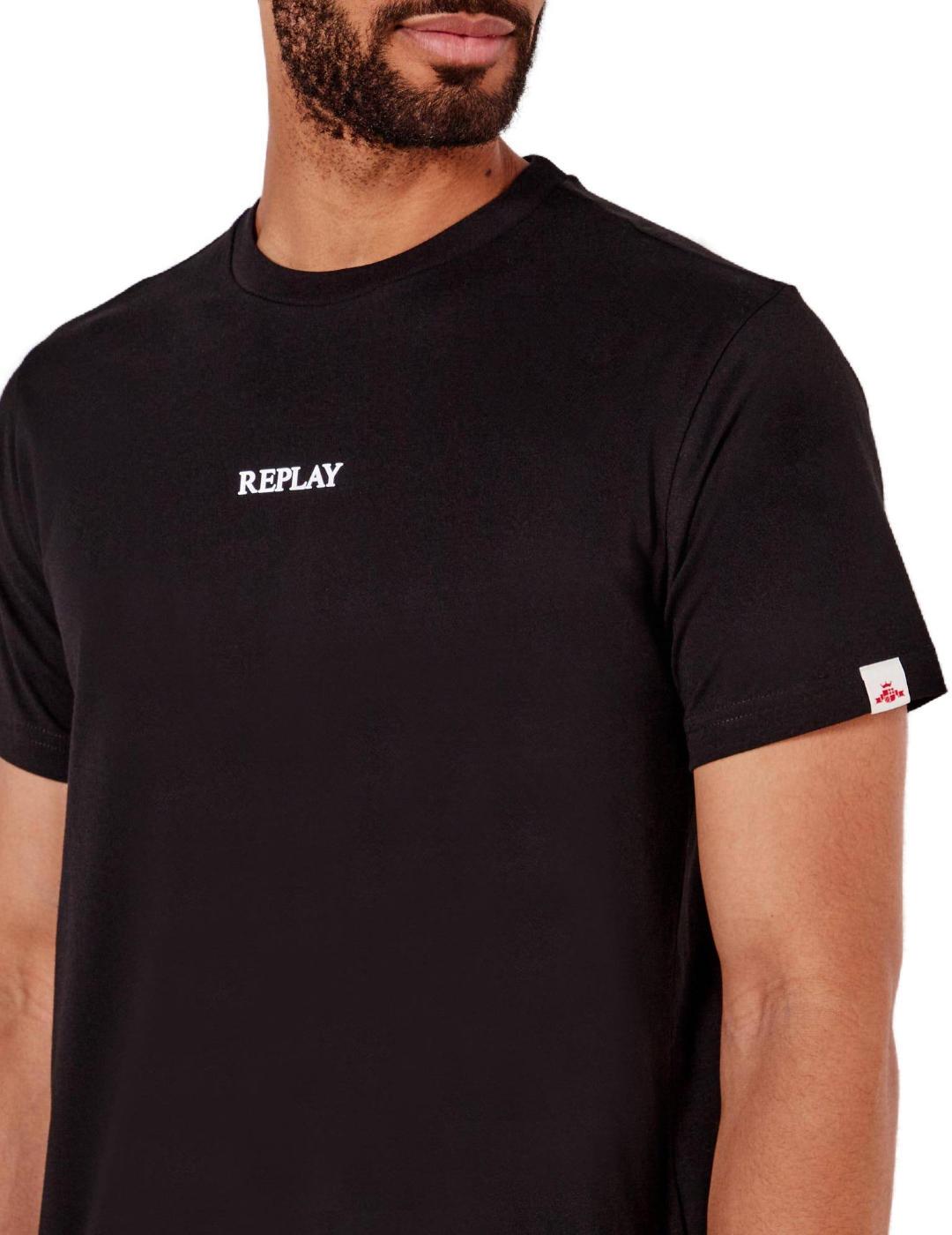 Camiseta Replay 970 negra manga corta para hombre