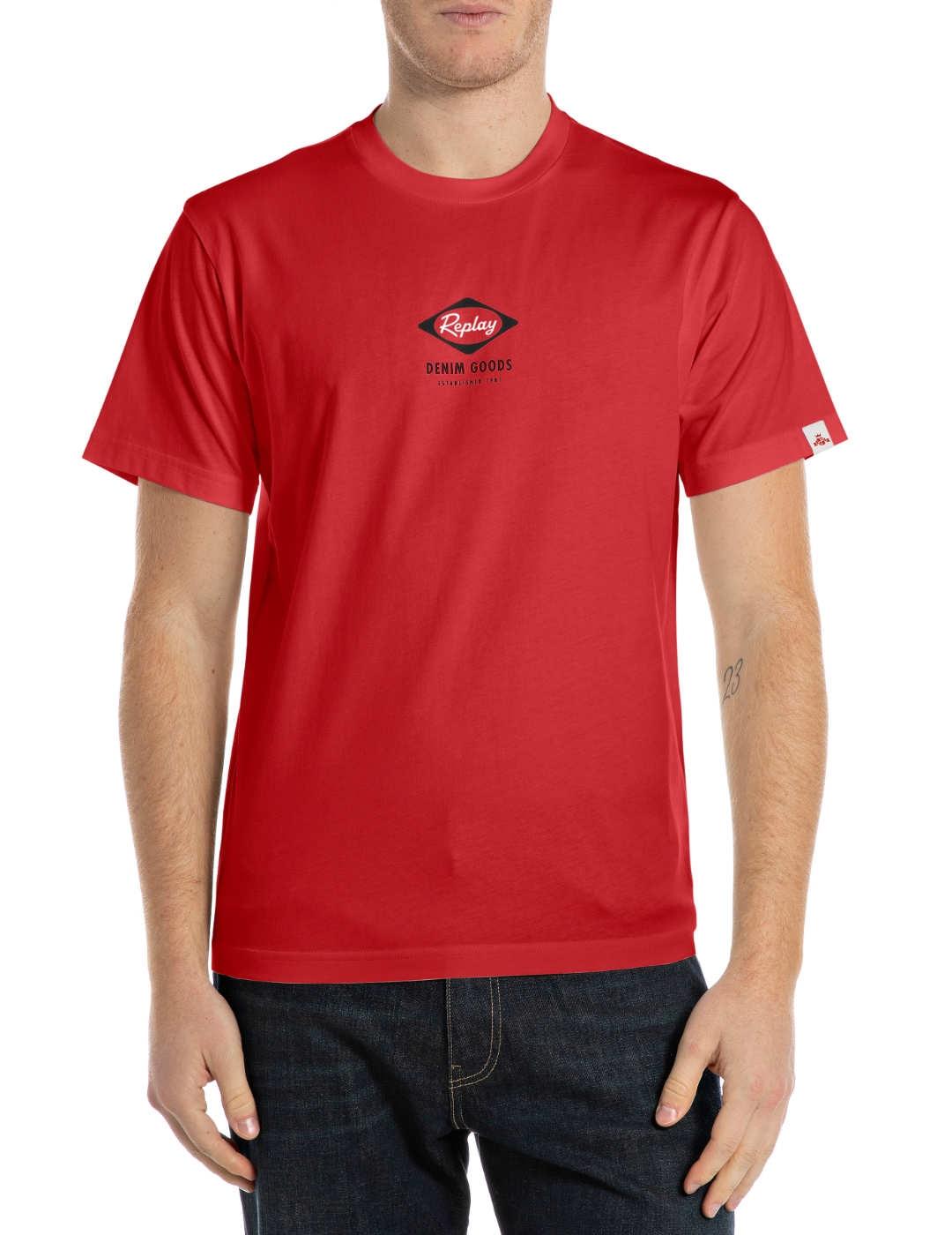 Camiseta Replay rojo manga corta para hombre