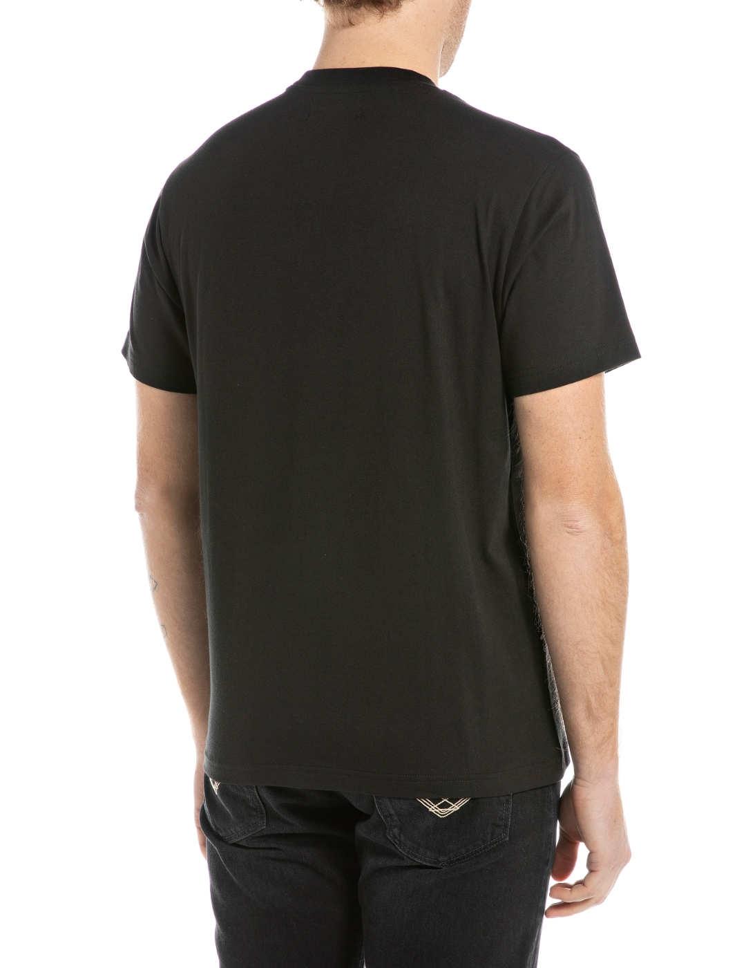 Camiseta Replay negra manga corta para hombre