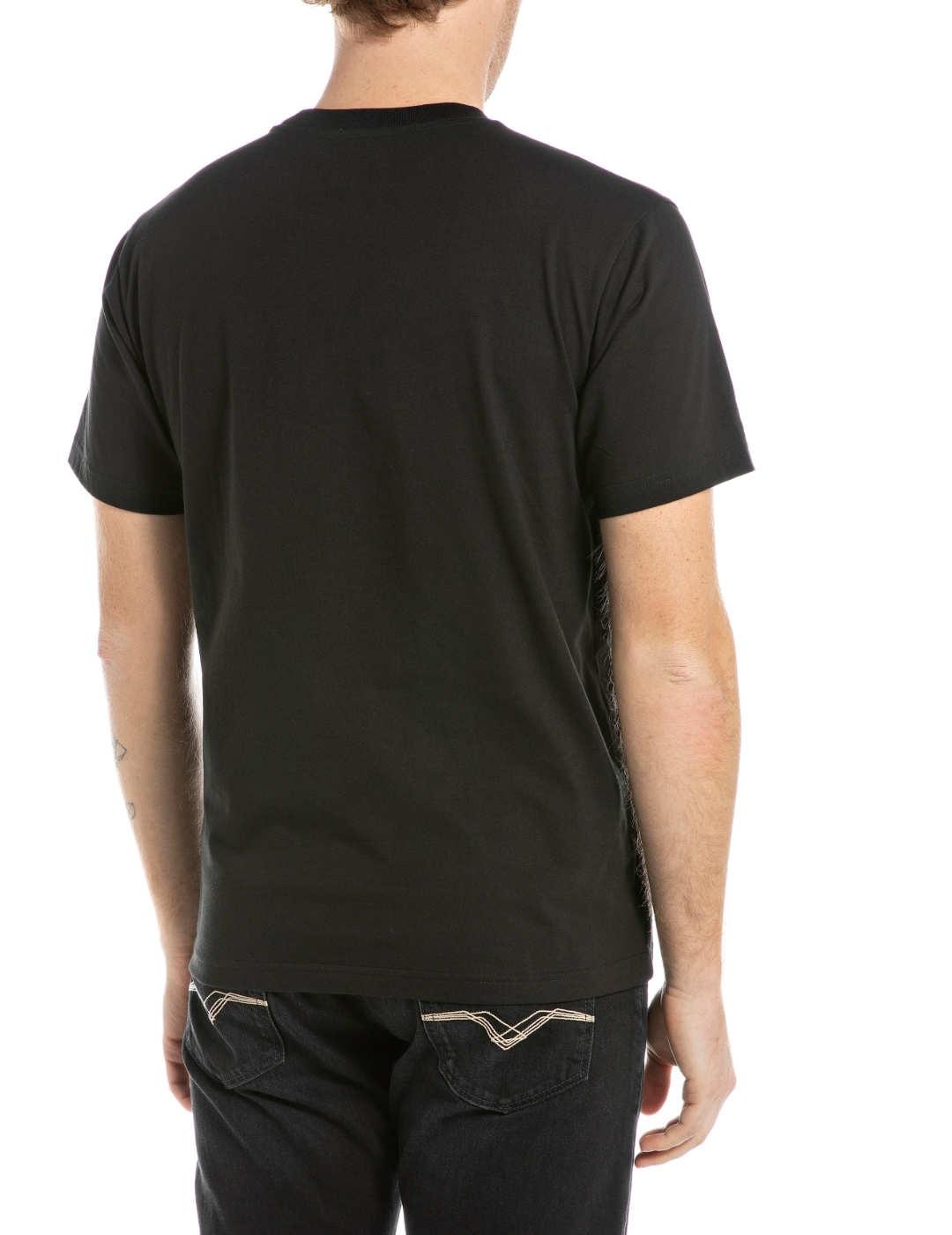 Camiseta Replay negra manga corta para hombre