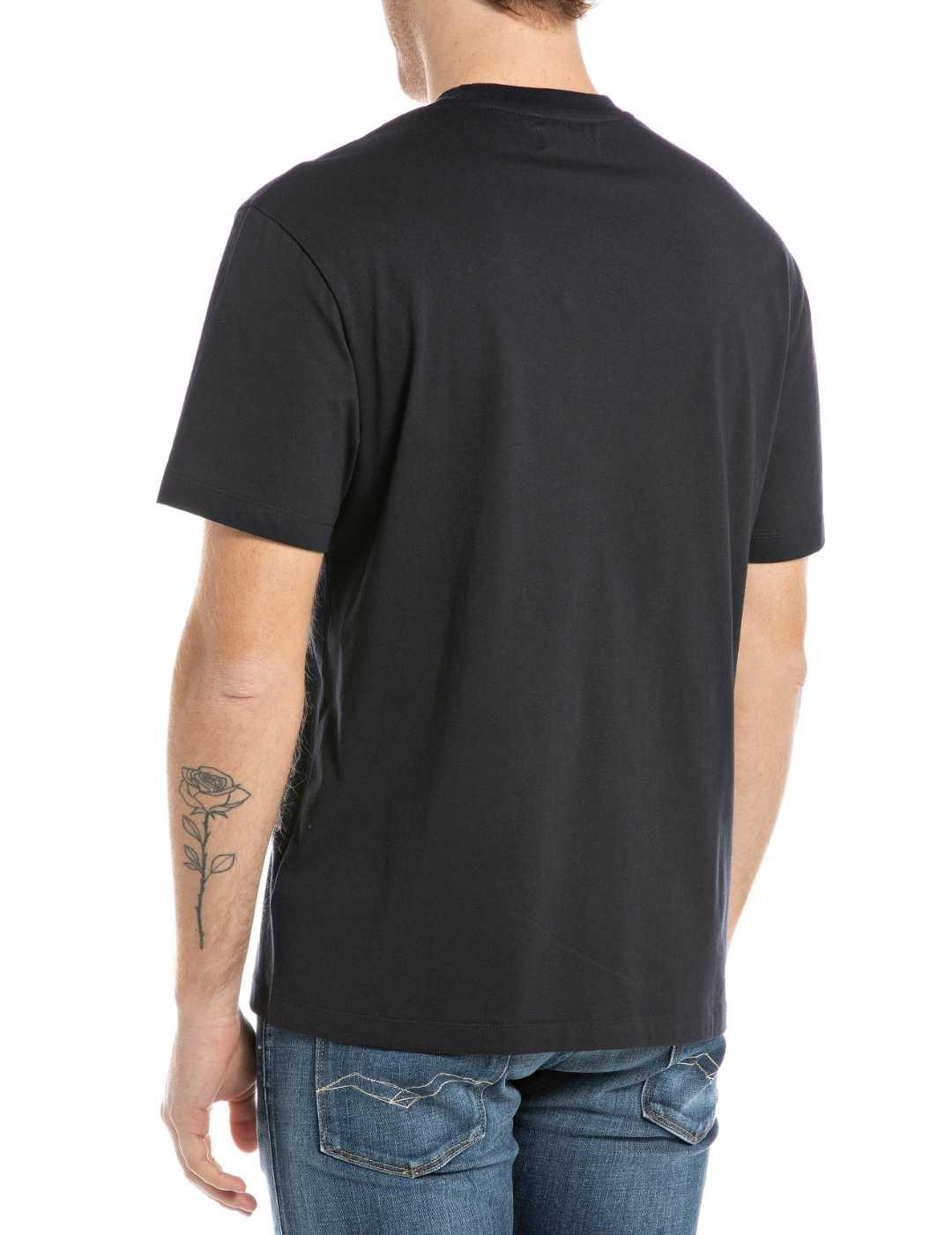 Camiseta Replay negra manga corta Blue Jeans para hombre