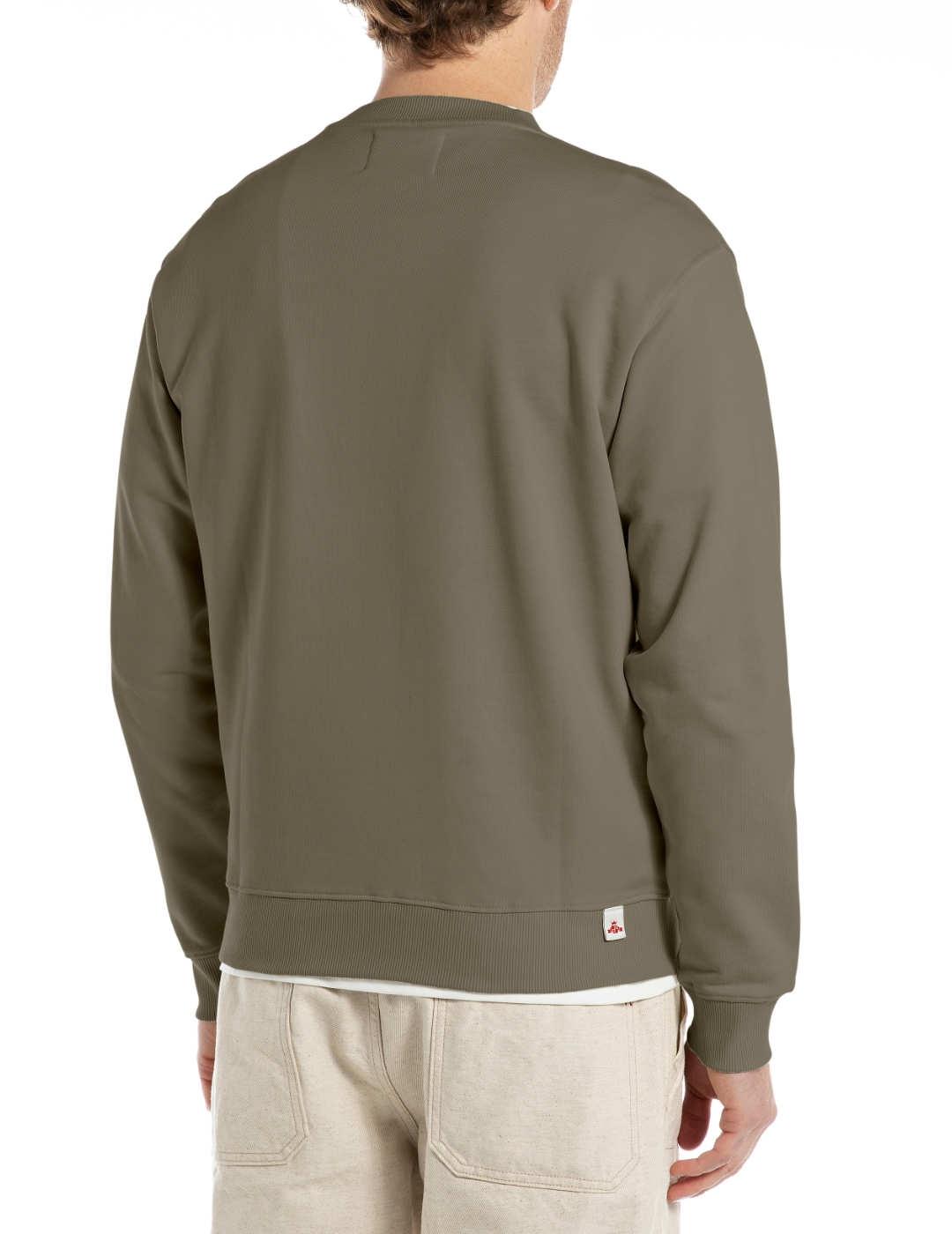 Sudadera Replay beige sin capucha para hombre