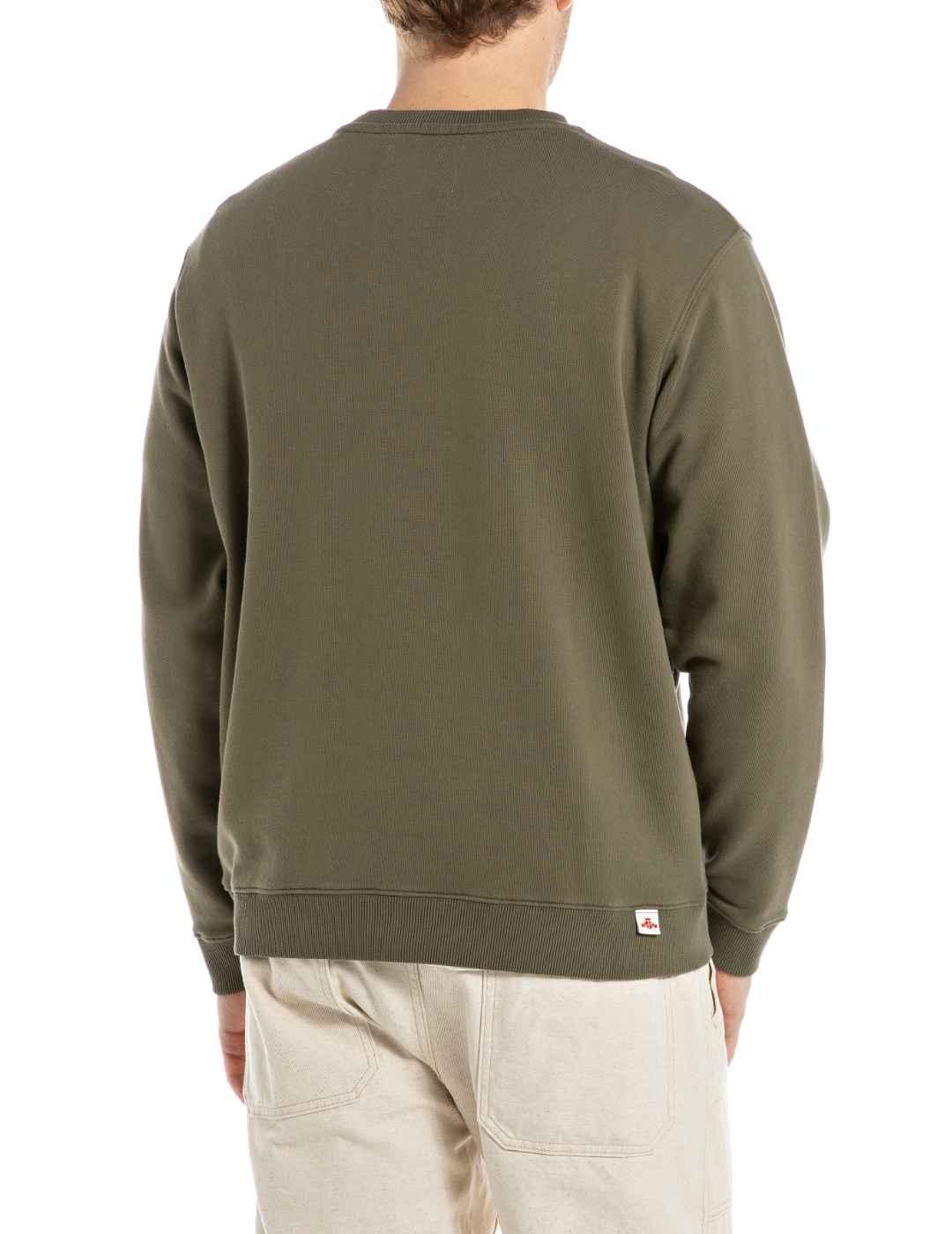 Sudadera Replay verde confeccionada en Algodón de hombre