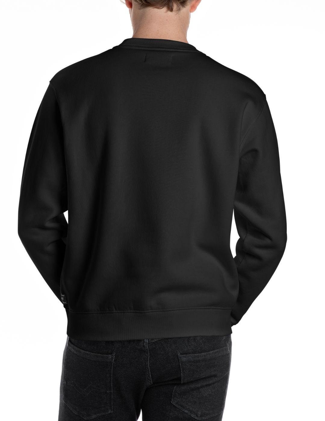 Sudadera Replay negra sin capucha para hombre