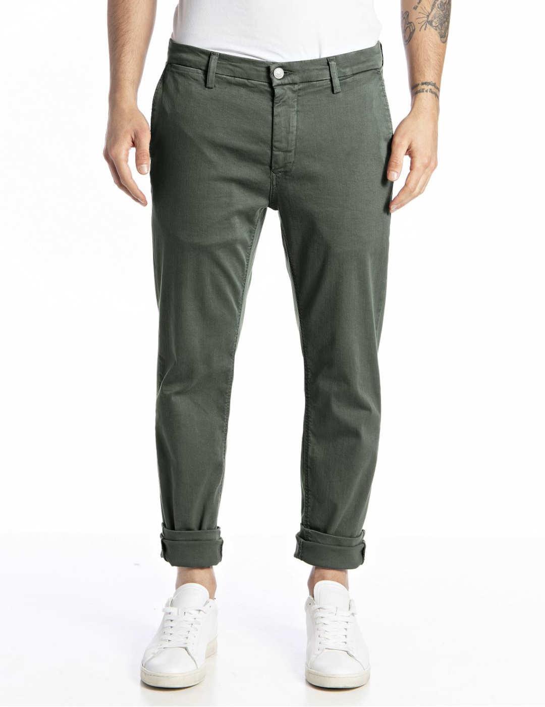 Chino Replay Zeumar 030 verde Hyperflex para hombre