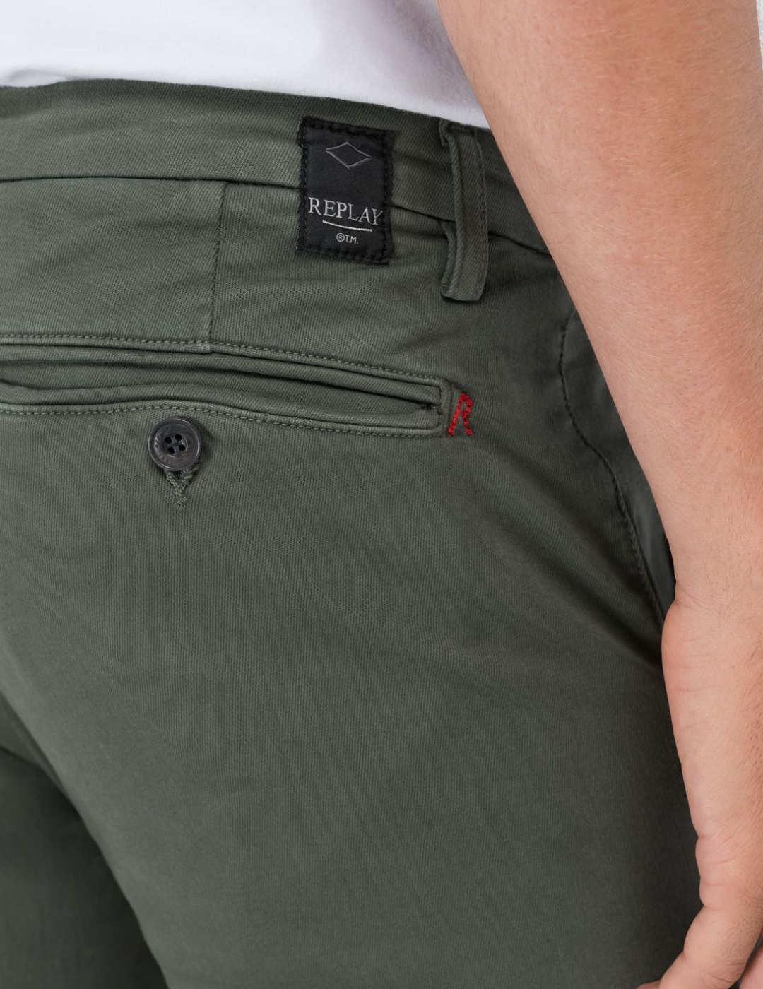 Chino Replay Zeumar 030 verde Hyperflex para hombre