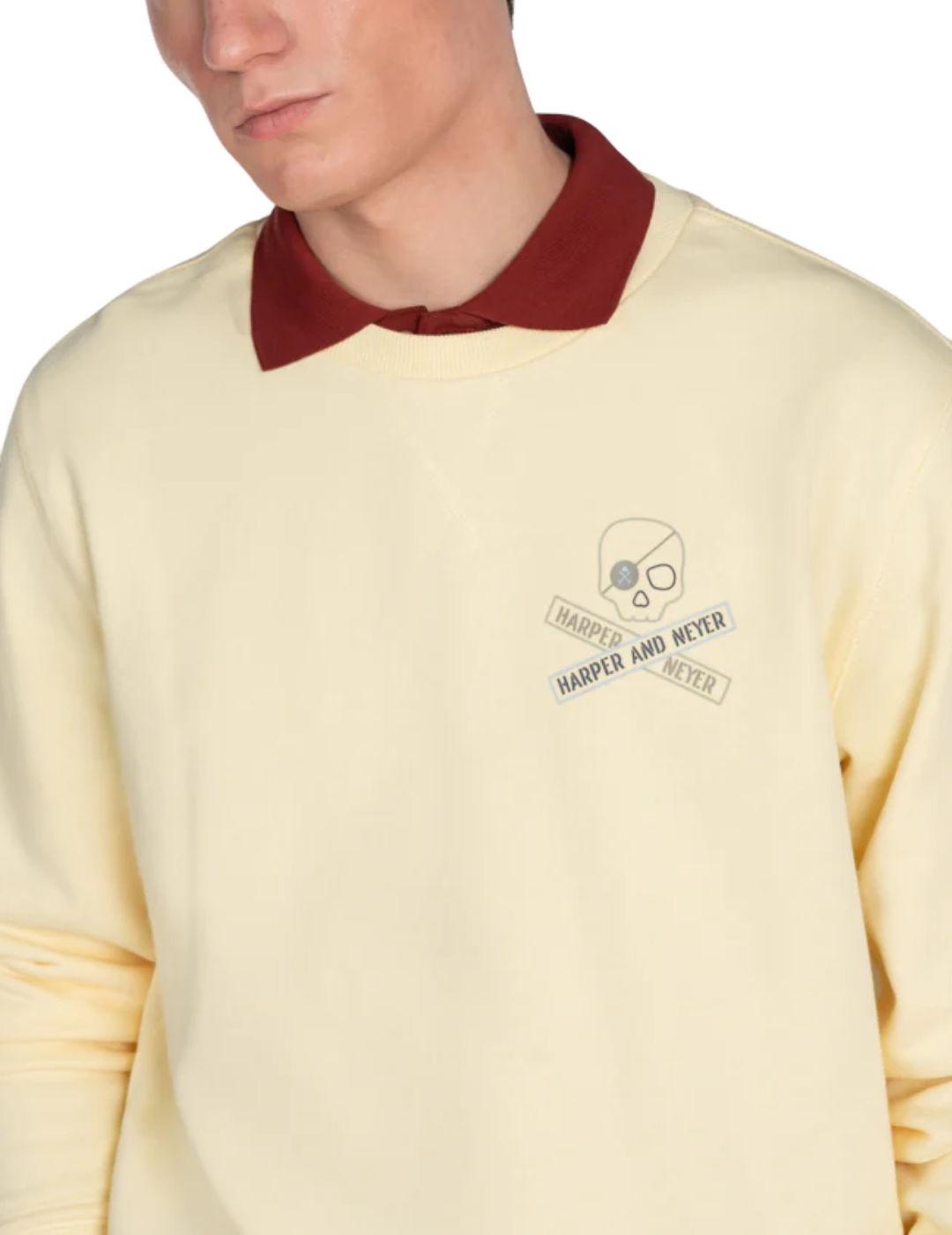 Sudadera Harper&Neyer Aircraft amarilla sin capucha hombre