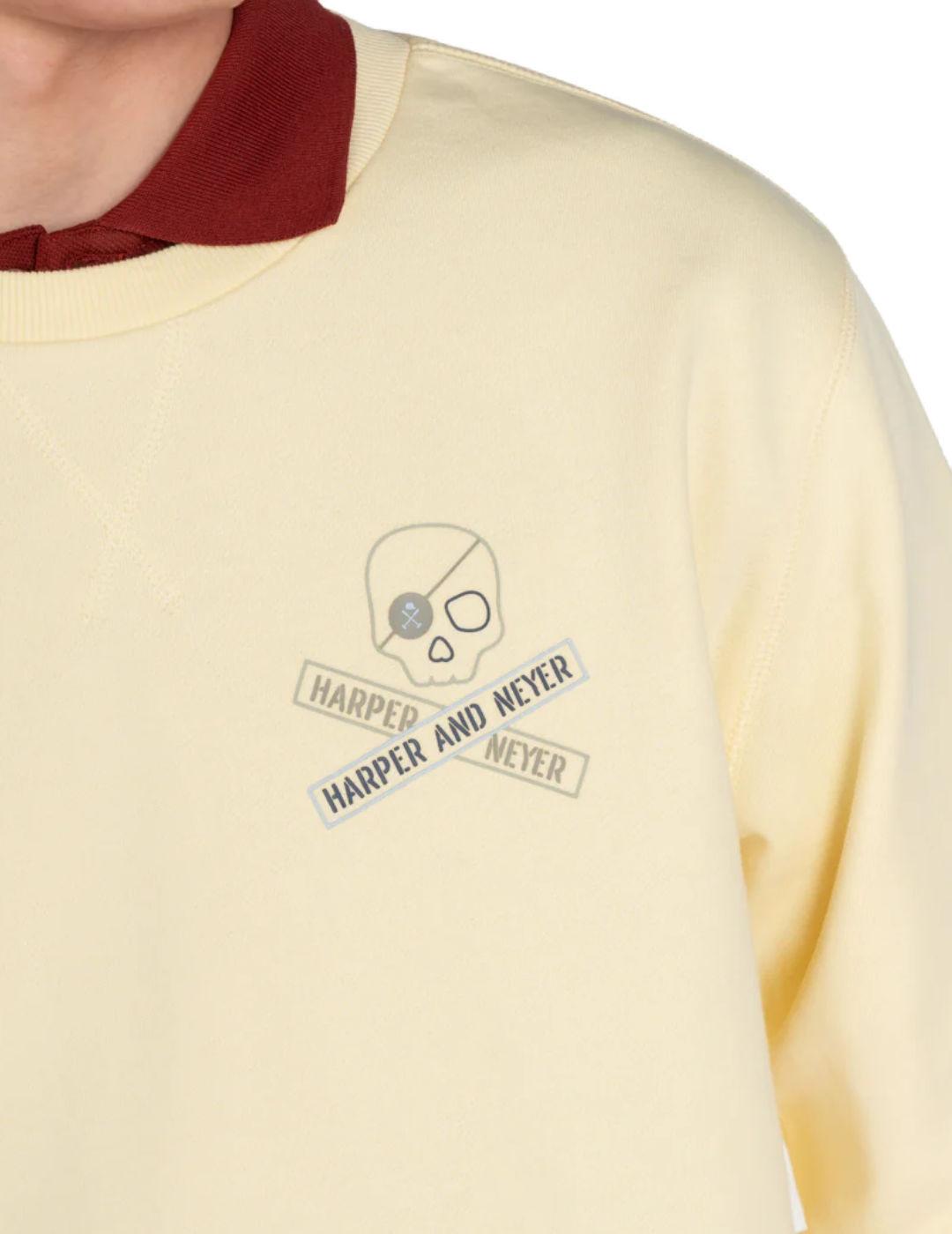 Sudadera Harper&Neyer Aircraft amarilla sin capucha hombre