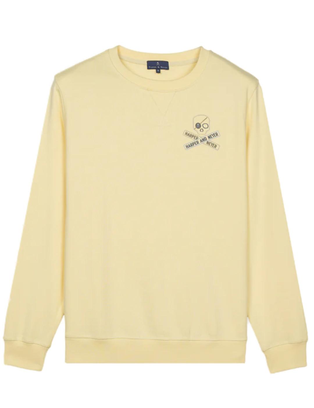 Sudadera Harper&Neyer Aircraft amarilla sin capucha hombre