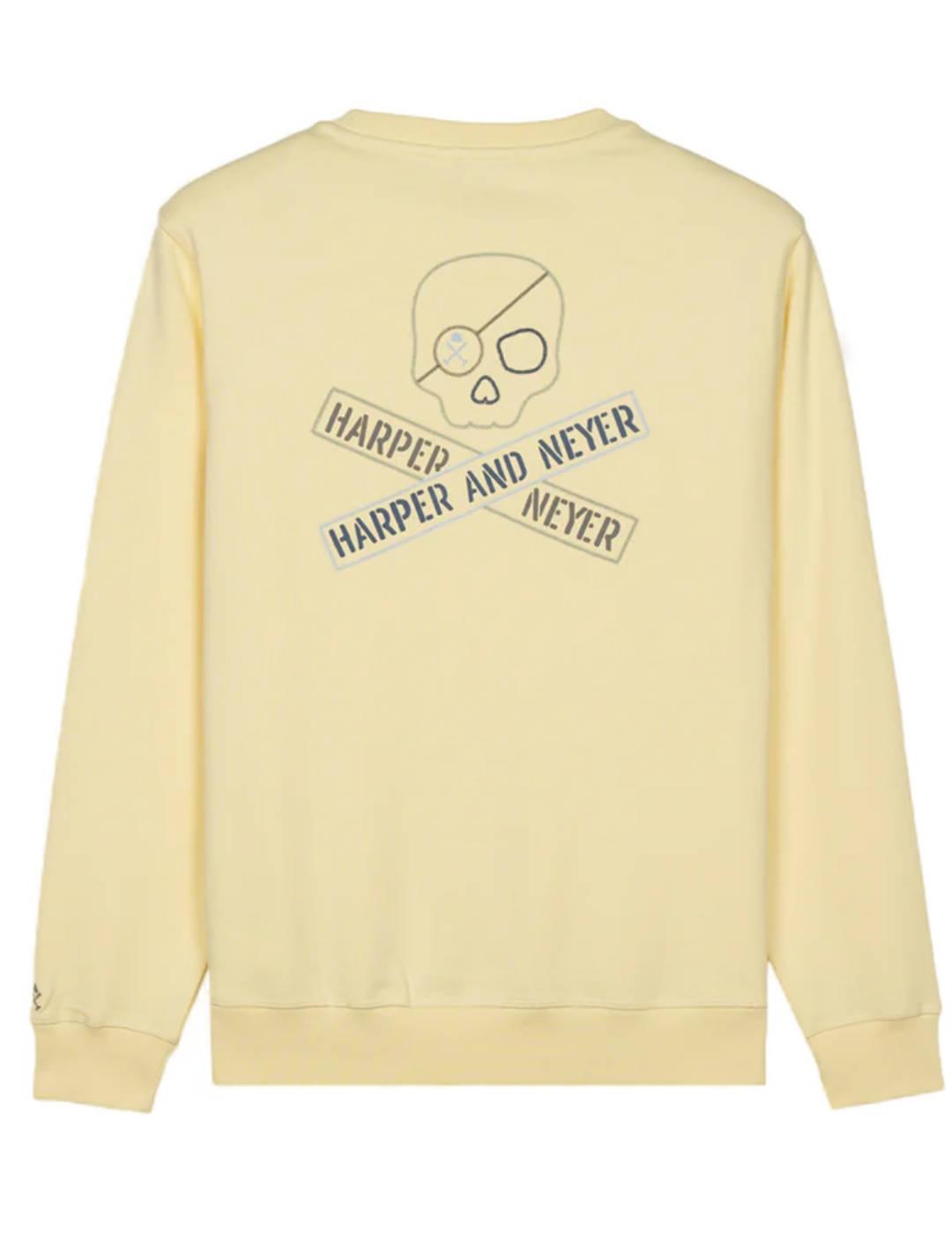 Sudadera Harper&Neyer Aircraft amarilla sin capucha hombre